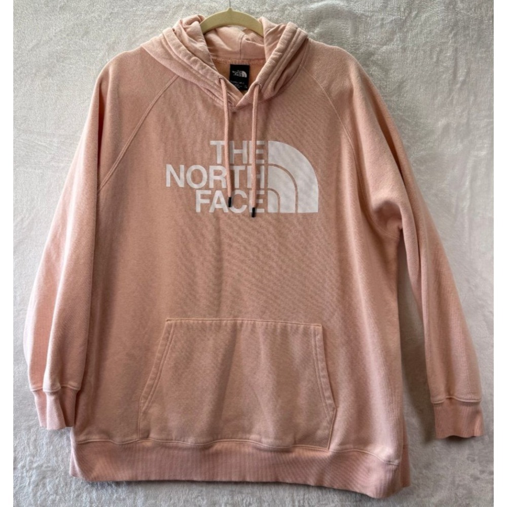 The North Face Womens XXL Pink Half Dome Logo Fleece Lined Pullover Hoodie